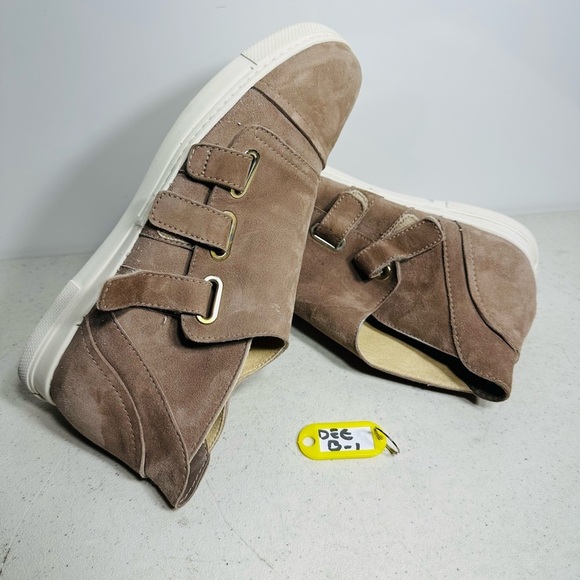 Shoes - Stuart Weitzman Suede Leather Slip On Strap High Sneaker Size 6